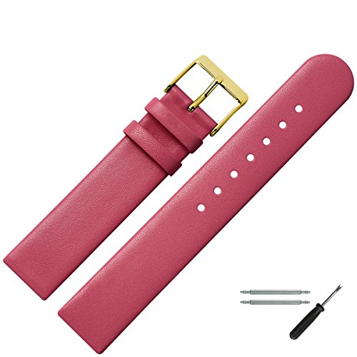 MARBURGER Uhrenarmband 12mm Leder Pink - Werkzeug Montage Set 7611244000220 von MARBURGER