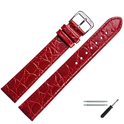 MARBURGER Uhrenarmband 12mm Leder Rot XL - 6811240000120 von MARBURGER