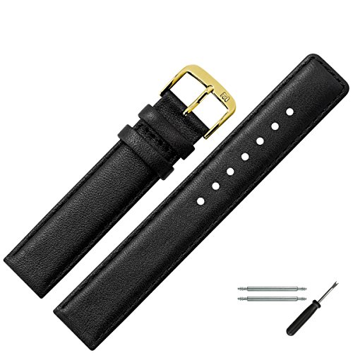 MARBURGER Uhrenarmband 12mm Leder Schwarz - Werkzeug Montage Set 3811210000220 von MARBURGER