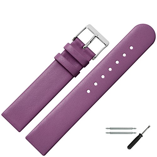 MARBURGER Uhrenarmband 12mm Leder Violett - Uhrband Set 7611255000120 von MARBURGER