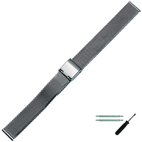 MARBURGER Uhrenarmband 14mm Edelstahl Grau - Werkzeug Montage Set 80703140020 von MARBURGER