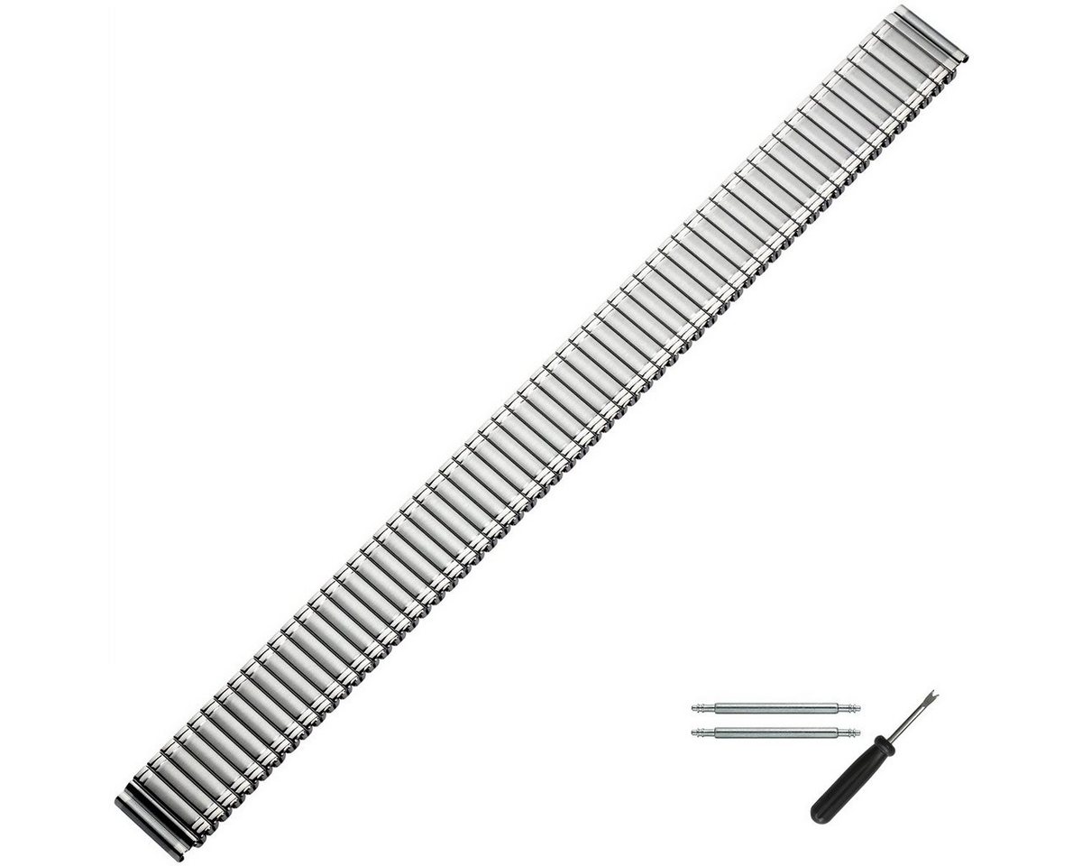 MARBURGER Uhrenarmband 14mm Edelstahl Silber Zugband von MARBURGER