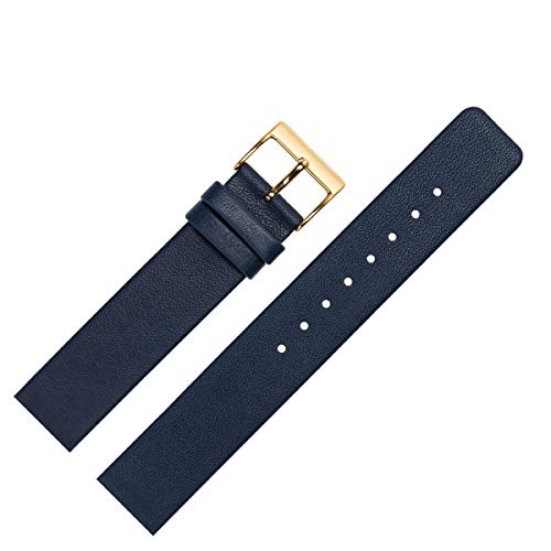 MARBURGER Uhrenarmband 14mm Leder Blau Spezialanstoss Verschraubt - 7621451000220 von MARBURGER