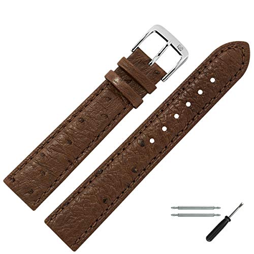 MARBURGER Uhrenarmband 14mm Leder Braun Strauß - Werkzeug Montage Set 8101431000120 von MARBURGER