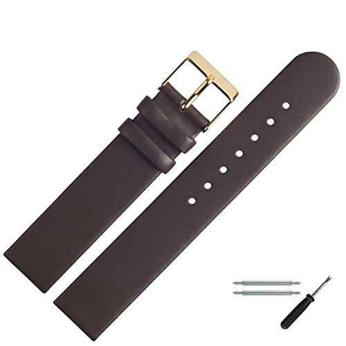 MARBURGER Uhrenarmband 14mm Leder Braun - Werkzeug Montage Set 7611431000220 von MARBURGER