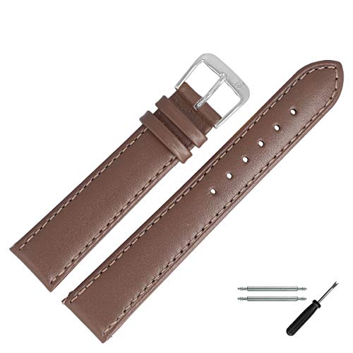 MARBURGER Uhrenarmband 14mm Leder Braun - Werkzeug Montage Set 8071432000120 von MARBURGER