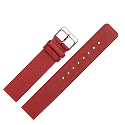 MARBURGER Uhrenarmband 14mm Leder Rot Spezialanstoss Verschraubt - 7621440000120 von MARBURGER