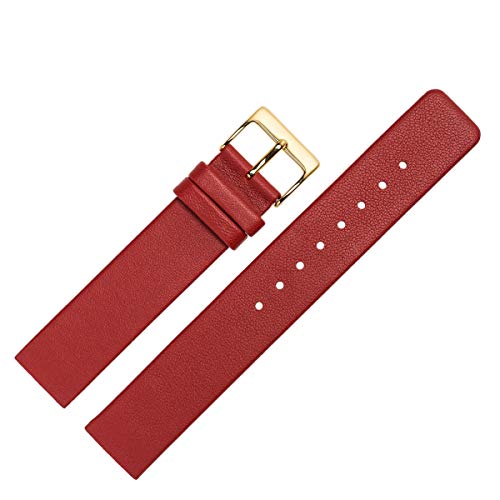 MARBURGER Uhrenarmband 14mm Leder Rot Spezialanstoss Verschraubt - 7621440000220 von MARBURGER