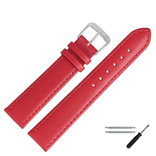 MARBURGER Uhrenarmband 14mm Leder Rot - Werkzeug Montage Set 8071440000120 von MARBURGER