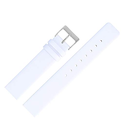 MARBURGER Uhrenarmband 14mm Leder Weiss Spezialanstoss Verschraubt - 7621420000120 von MARBURGER