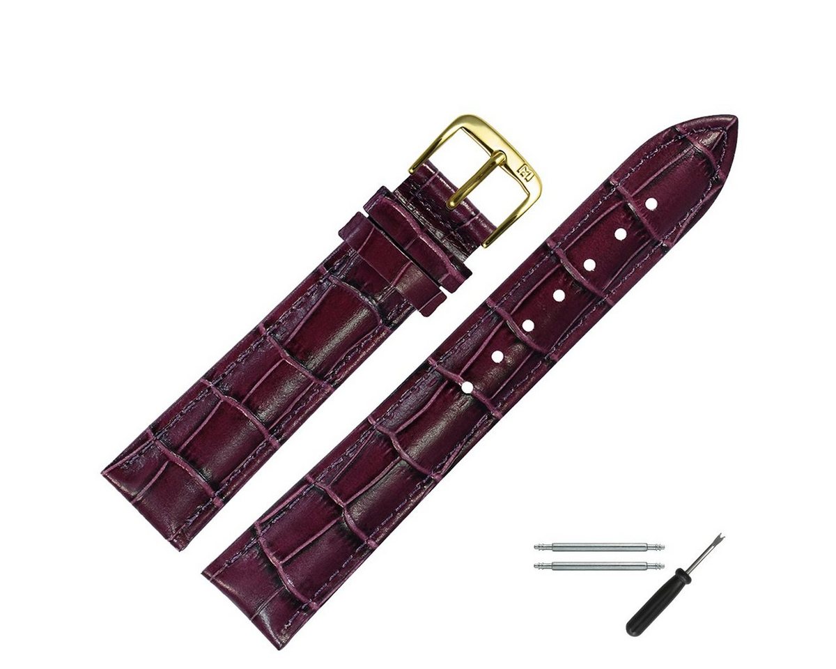 MARBURGER Uhrenarmband 16mm Leder Alligator Prägung von MARBURGER