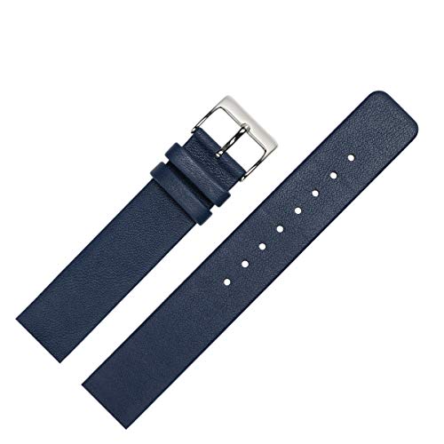 MARBURGER Uhrenarmband 16mm Leder Blau Spezialanstoss Verschraubt - 7621651000120 von MARBURGER