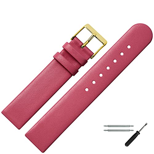 MARBURGER Uhrenarmband 16mm Leder Pink - Werkzeug Montage Set 7611644000220 von MARBURGER