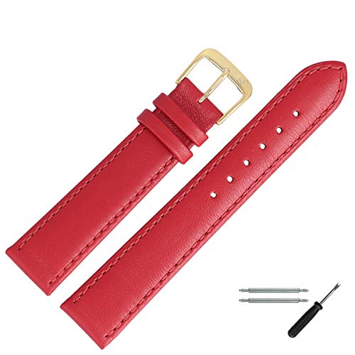 MARBURGER Uhrenarmband 16mm Leder Rot - Werkzeug Montage Set 8071640000220 von MARBURGER