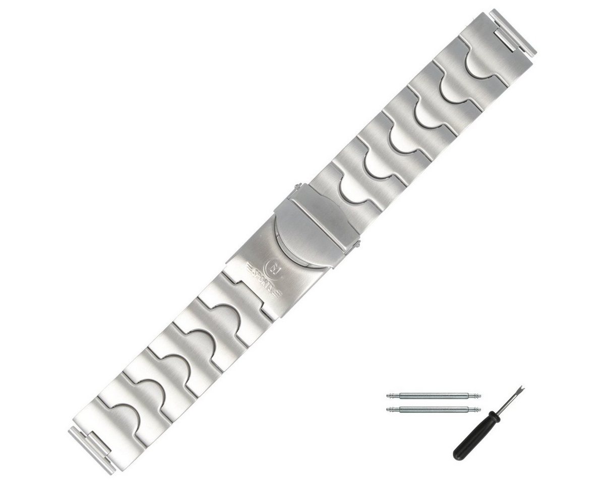 MARBURGER Uhrenarmband 18mm Edelstahl Silber Gliederband von MARBURGER