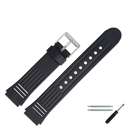 MARBURGER Uhrenarmband 18mm Kunststoff Schwarz - Werkzeug Montage Set 9601870400120 von MARBURGER