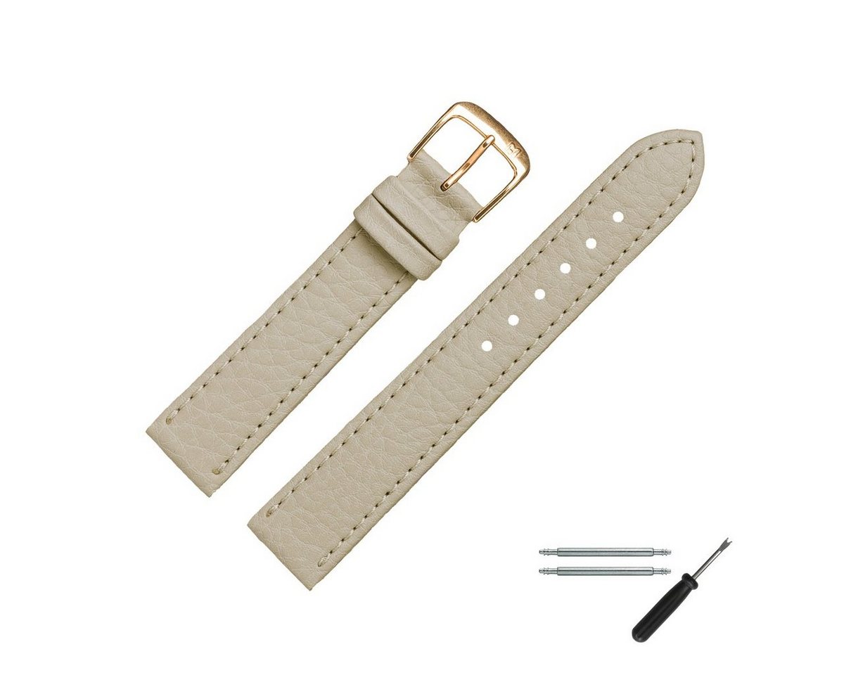 MARBURGER Uhrenarmband 18mm Kunststoff Vegan Beige MARBURGER Uhrenarmband 18mm Kunststoff Vegan Beige von MARBURGER