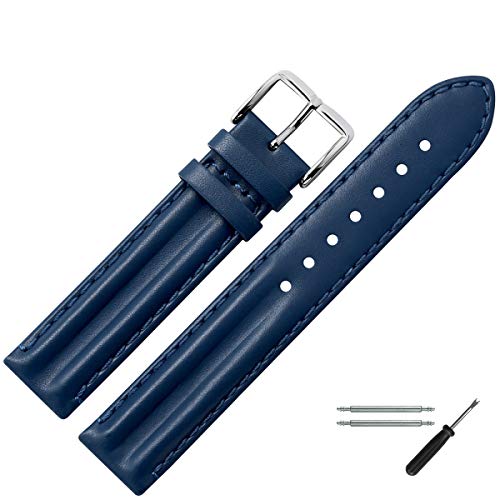 MARBURGER Uhrenarmband 18mm Leder Blau - Werkzeug Montage Set 7931850000120 von MARBURGER