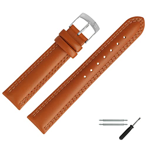 MARBURGER Uhrenarmband 18mm Leder Braun Glatt - Werkzeug Montage Set 7761830000120 von MARBURGER