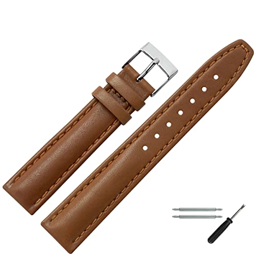 MARBURGER Uhrenarmband 18mm Leder Braun - Werkzeug Montage Set 2891834000120 von MARBURGER