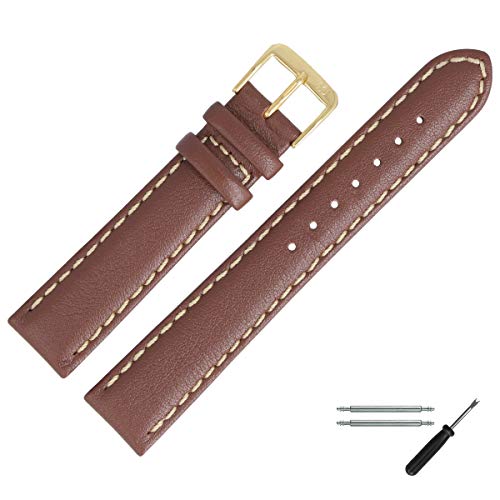 MARBURGER Uhrenarmband 18mm Leder Braun - Werkzeug Montage Set 8061832000220 von MARBURGER