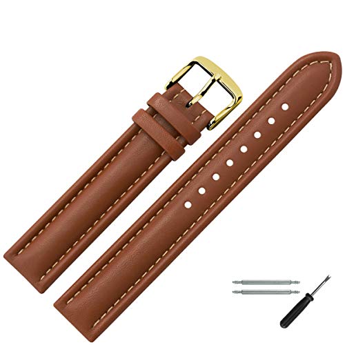 MARBURGER Uhrenarmband 18mm Leder Braun - Werkzeug Montage Set 8291832000220 von MARBURGER