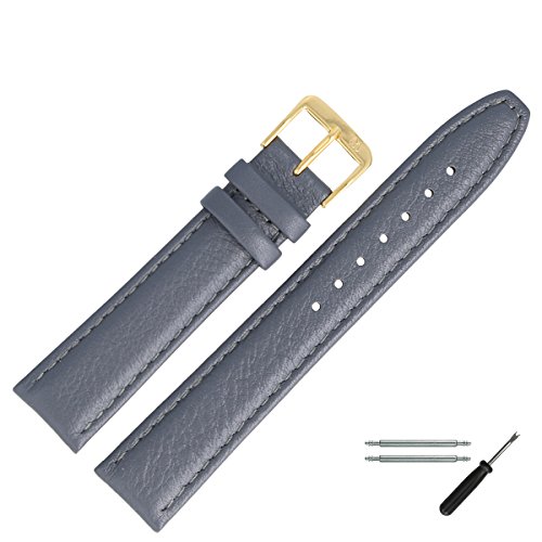 MARBURGER Uhrenarmband 18mm Leder Grau - Werkzeug Montage Set 5191815000220 von MARBURGER