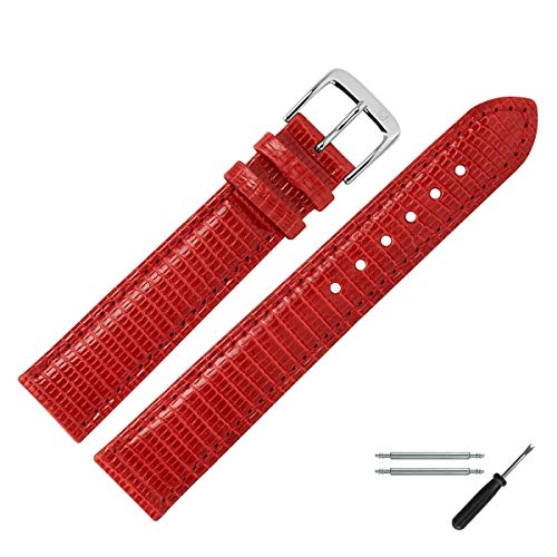 MARBURGER Uhrenarmband 18mm Leder Rot Eidechse - Werkzeug Montage Set 8091840000120 von MARBURGER