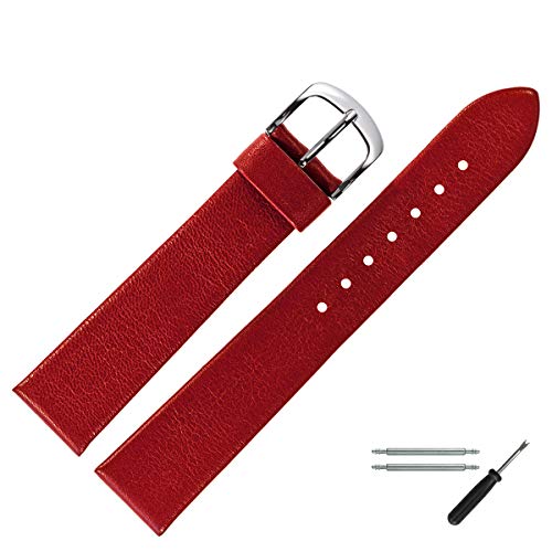 MARBURGER Uhrenarmband 18mm Leder Rot - Werkzeug Montage Set 6271840000120 von MARBURGER