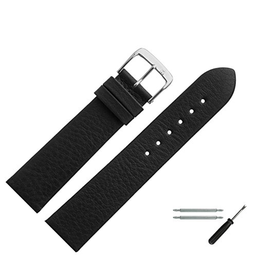 MARBURGER Uhrenarmband 18mm Leder Schwarz - Werkzeug Montage Set 5251810000120 von MARBURGER