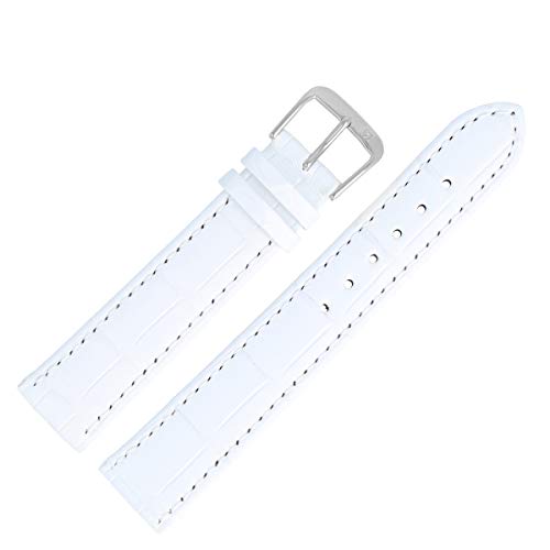 MARBURGER Uhrenarmband 18mm Leder Weiss Alligator - Werkzeug Montage Set 8241820000120 von MARBURGER