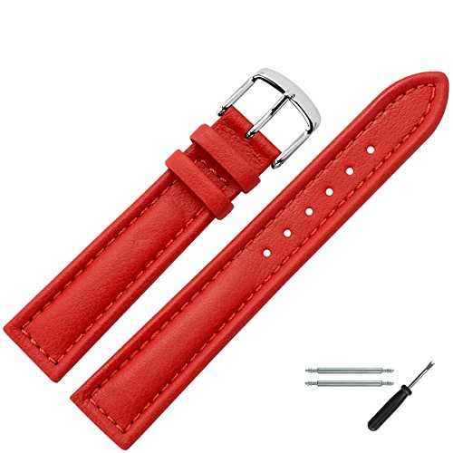 MARBURGER Uhrenarmband 18mm Lorica Rot - Inkl. Zubehör - Schließe Silber - 6251840000120 von MARBURGER