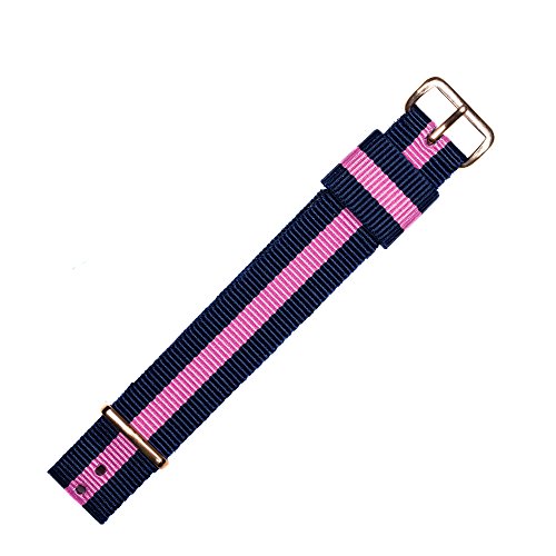 MARBURGER Uhrenarmband 18mm Textil Blau Pink - Werkzeug Montage Set 9511844000220 von MARBURGER