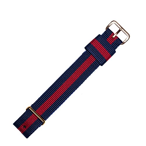 MARBURGER Uhrenarmband 18mm Textil Blau Rot - Werkzeug Montage Set 9511841000220 von MARBURGER