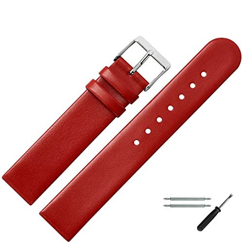 MARBURGER Uhrenarmband 20mm Leder Rot - Werkzeug Montage Set 7612040000120 von MARBURGER