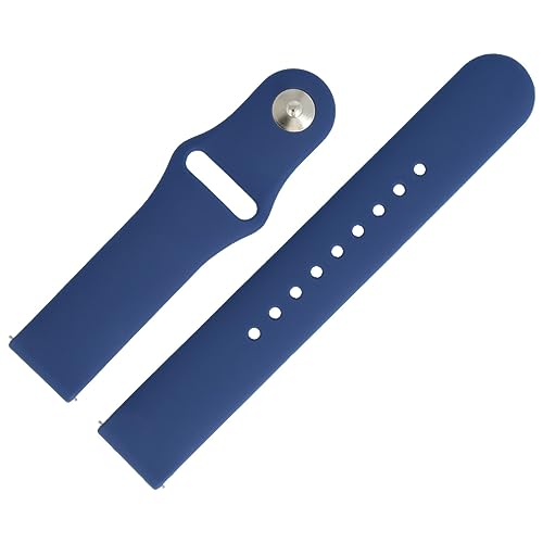 MARBURGER Uhrenarmband 20mm Kunststoff Blau XL Smartwatch Fitness Silikonband Sport Armband - Easy Fix Automatik-Federsteg Quickrelease Schnellverschluss 9692051000120 von MARBURGER