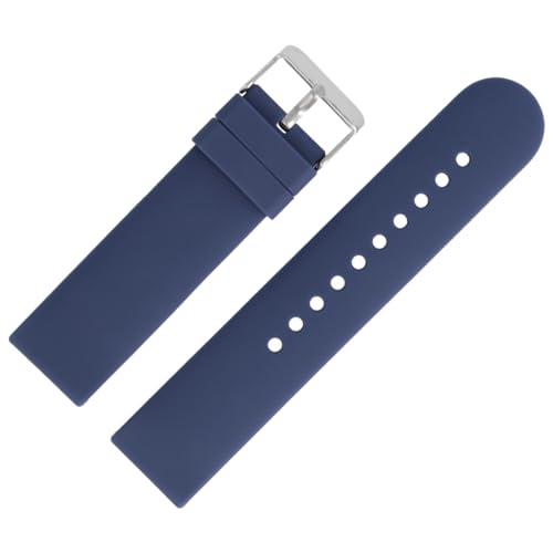 MARBURGER Uhrenarmband 20mm Kunststoff Blau S Smartwatch Fitness Silikonband Sport Armband - Easy Fix Automatik-Federsteg Quickrelease Schnellverschluss 9662051000120 von MARBURGER