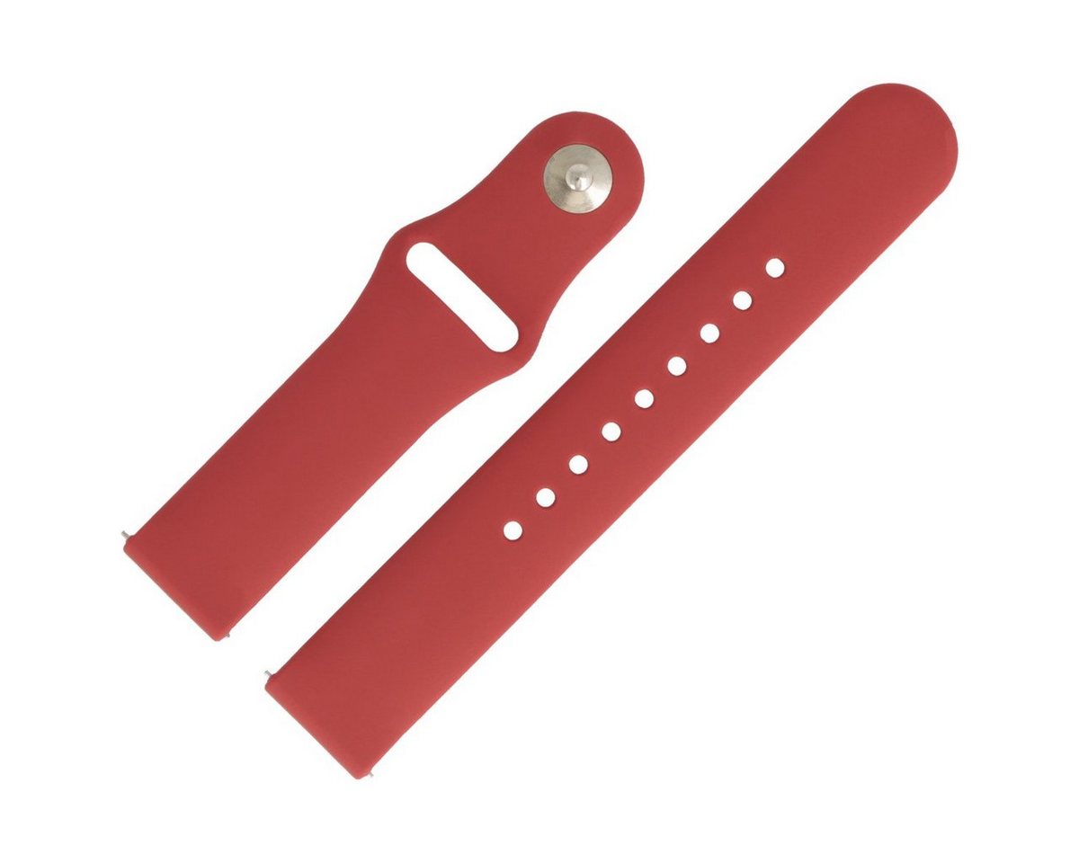 MARBURGER Uhrenarmband 20mm Silikon Fitness Smartwatch XL Extra Lang Rot von MARBURGER