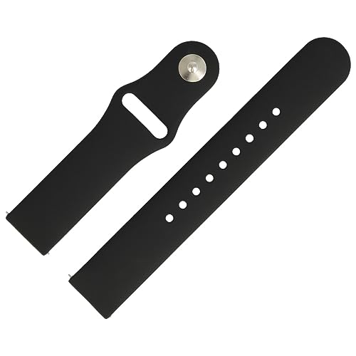 MARBURGER Uhrenarmband 20mm Kunststoff Schwarz XL Smartwatch Fitness Silikonband Sport Armband - Easy Fix Automatik-Federsteg Quickrelease Schnellverschluss 9692010000120 von MARBURGER
