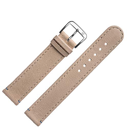 MARBURGER Uhrenarmband 20mm Leder Beige Kamel Made In Germany - Werkzeug Montage Set 1462021000120 von MARBURGER