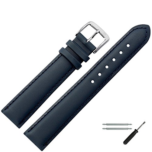 MARBURGER Uhrenarmband 20mm Leder Blau - Werkzeug Montage Set 7942051000120 von MARBURGER