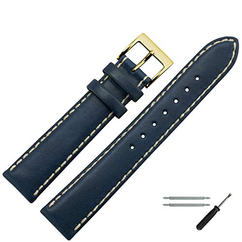 MARBURGER Uhrenarmband 20mm Leder Blau - Werkzeug Montage Set 8062051000220 von MARBURGER