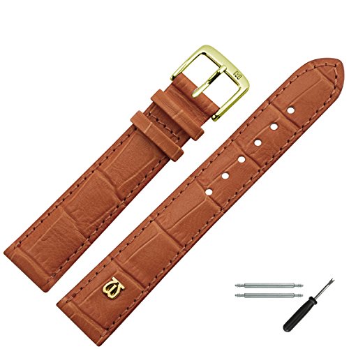 MARBURGER Uhrenarmband 20mm Leder Braun Alligator - Werkzeug Montage Set 5282035000220 von MARBURGER