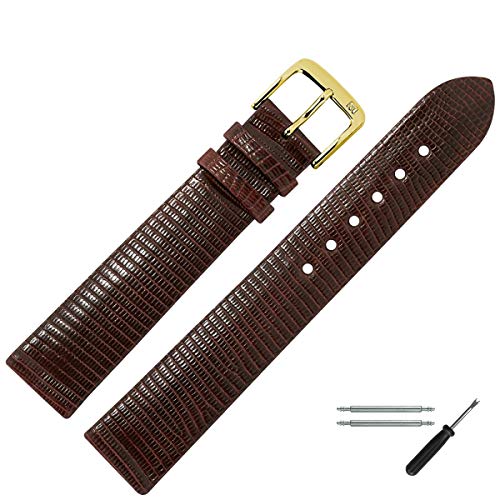 MARBURGER Uhrenarmband 20mm Leder Braun Eidechse - Werkzeug Montage Set 8332031000220 von MARBURGER