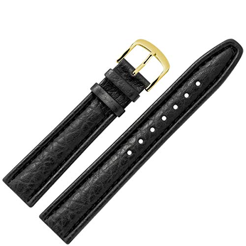 MARBURGER Uhrenarmband 20mm Leder Schwarz Büffel - Werkzeug Montage Set 7862010000220 von MARBURGER