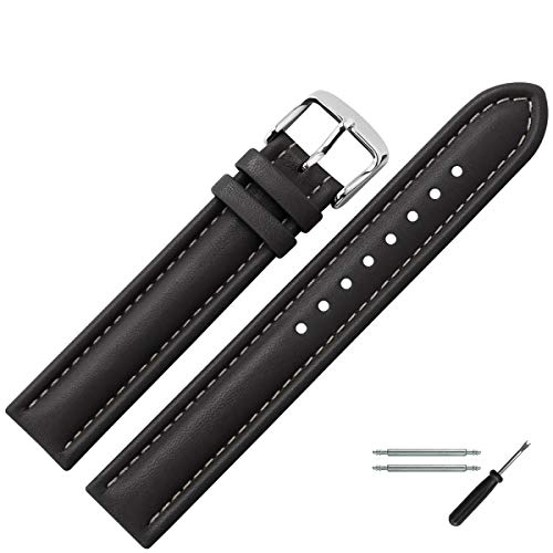 MARBURGER Uhrenarmband 20mm Leder Schwarz - Werkzeug Montage Set 8292010000120 von MARBURGER