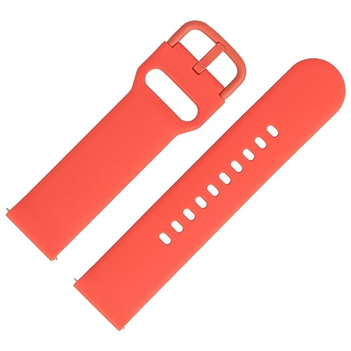 MARBURGER Uhrenarmband 22mm Kunststoff Rot XS Smartwatch Fitness Silikonband Sport Armband - Easy Fix Automatik-Federsteg Quickrelease Schnellverschluss 9532240000520 von MARBURGER
