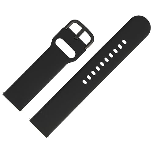 MARBURGER Uhrenarmband 22mm Kunststoff Schwarz XL Smartwatch Fitness Silikonband Sport Armband - Easy Fix Automatik-Federsteg Quickrelease Schnellverschluss 9542210000520 von MARBURGER