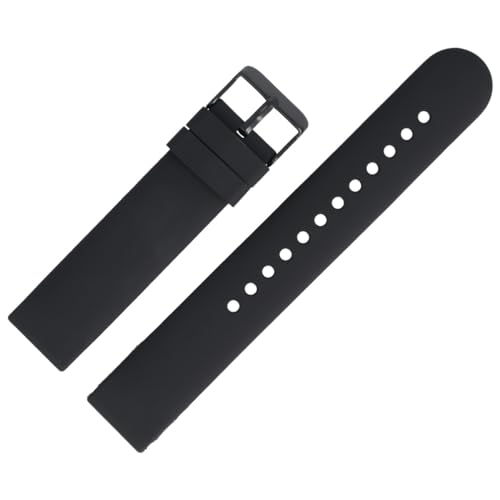 MARBURGER Uhrenarmband 22mm Kunststoff Schwarz XL Smartwatch Fitness Silikonband Sport Armband - Easy Fix Automatik-Federsteg Quickrelease Schnellverschluss 9682210000520 von MARBURGER