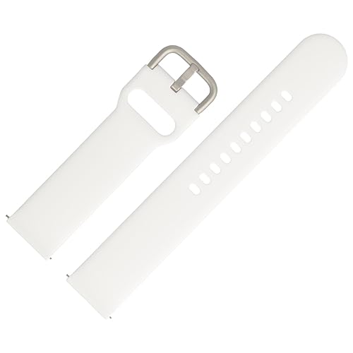 MARBURGER Uhrenarmband 22mm Kunststoff Weiss XL Smartwatch Fitness Silikonband Sport Armband - Easy Fix Automatik-Federsteg Quickrelease Schnellverschluss 9542220000120 von MARBURGER